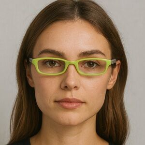 Women’s Lime Green Rectangular Eyeglasses Stripe Arms | Fashion Reading Glasses